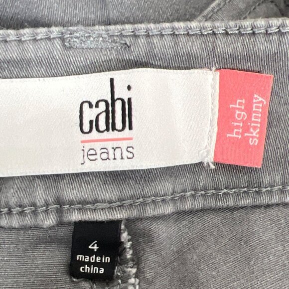 CABI High Skinny Jeans Smoked Pearl Gray Sz 4 #3565 NWOT - Picture 6 of 7